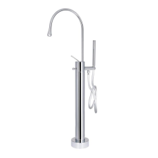 Змішувач для ванни Qtap Virgo підлоговий з поворотним виливом (з душовим гарнітуром) QT1966103C Chrome