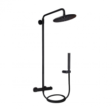 Душова система універсальна Qtap Brno термостатична на два споживача QTBRN5769103ONB Black Matt