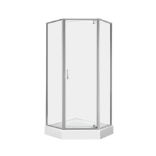 Набір Qtap душова кабіна Leo CRM10995-AC6 Clear 2020x900x900 мм + піддон Diamond 309912 90x90x12 см з сифоном