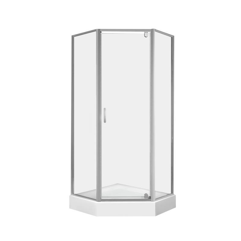 Набір Qtap душова кабіна Leo CRM10995-AC6 Clear 2020x900x900 мм + піддон Diamond 309912 90x90x12 см з сифоном Набір Qtap душова кабіна Leo CRM10995-AC6 Clear 2020x900x900 мм + піддон Diamond 309912 90x90x12 см з сифоном