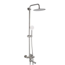 Душева система Frap F24801, поворотний вилив - перемикач на лійку, 1 режим, нержавіюча сталь