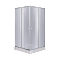 Набір Lidz душова кабіна Wawel SC80x80.SAT.LOW.GR, скло тоноване 4 мм + піддон Mazur