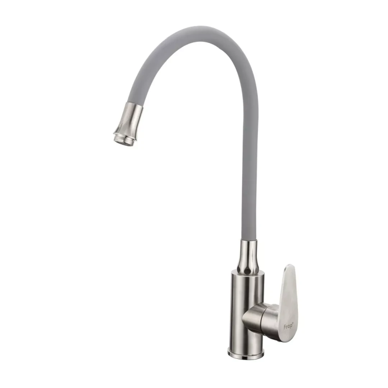 Змішувач для кухні Frap F4448 з гнучким виливом, сатин Змішувач для кухні Frap F4448 з гнучким виливом, сатин