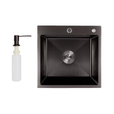 Мийка для кухні інтегрована Lidz Handmade H5050B (LDH5050BPVD43619) Brushed Black PVD 3,0/1,0 мм