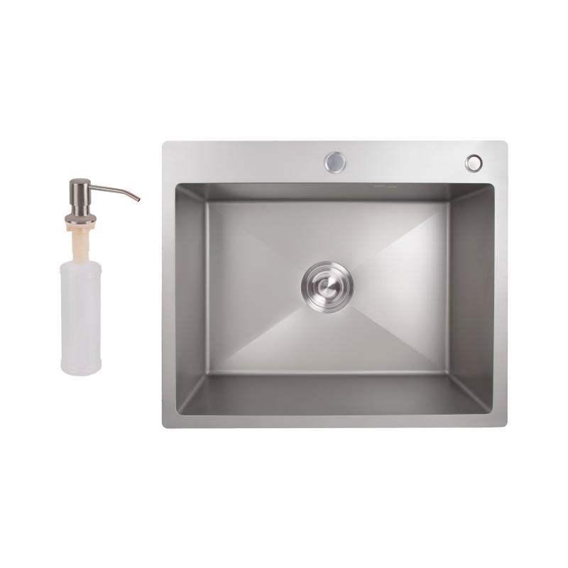 Мийка для кухні інтегрована Lidz Handmade H6050G (LDH6050GPVD43622) Brushed Grey PVD 3,0/1,0 мм Мийка для кухні інтегрована Lidz Handmade H6050G (LDH6050GPVD43622) Brushed Grey PVD 3,0/1,0 мм