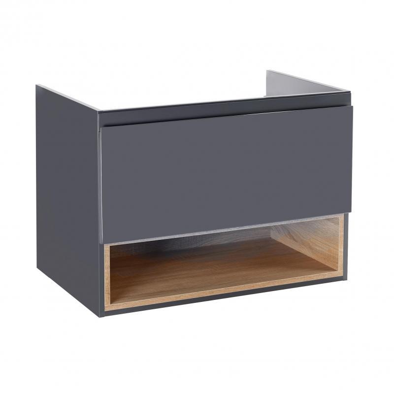 Тумба підвісна Qtap Robin 800х580х500 GRAPHITE/WHITISH OAK QT1374TPВ8002NGWO Тумба підвісна Qtap Robin 800х580х500 GRAPHITE/WHITISH OAK QT1374TPВ8002NGWO