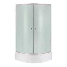 Душова кабіна Latwa SC90x90.SAT.MID.FR полукругла, скло Frost 4 мм + Душовий піддон KAPIELKA ST90x90x26, з