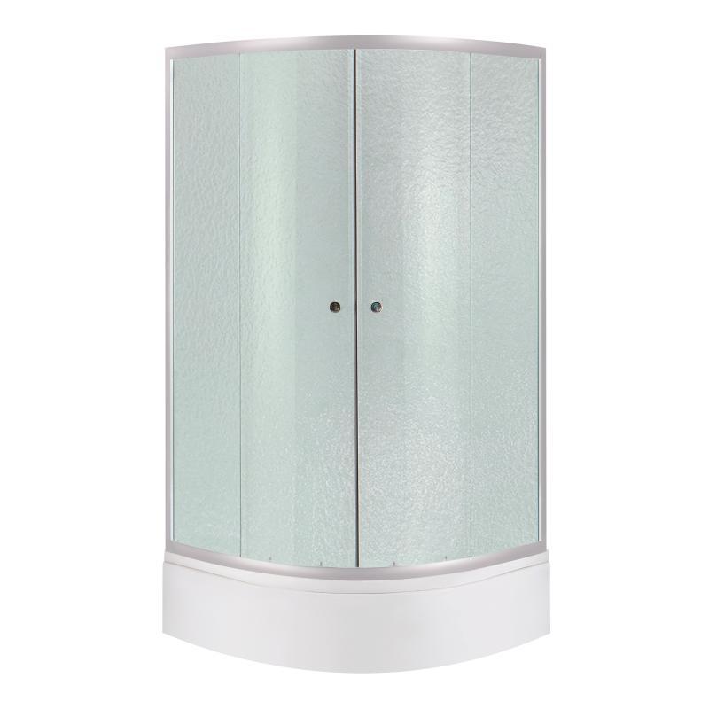 Душова кабіна Latwa SC90x90.SAT.MID.FR полукругла, скло Frost 4 мм + Душовий піддон KAPIELKA ST90x90x26, з Душова кабіна Latwa SC90x90.SAT.MID.FR полукругла, скло Frost 4 мм + Душовий піддон KAPIELKA ST90x90x26, з