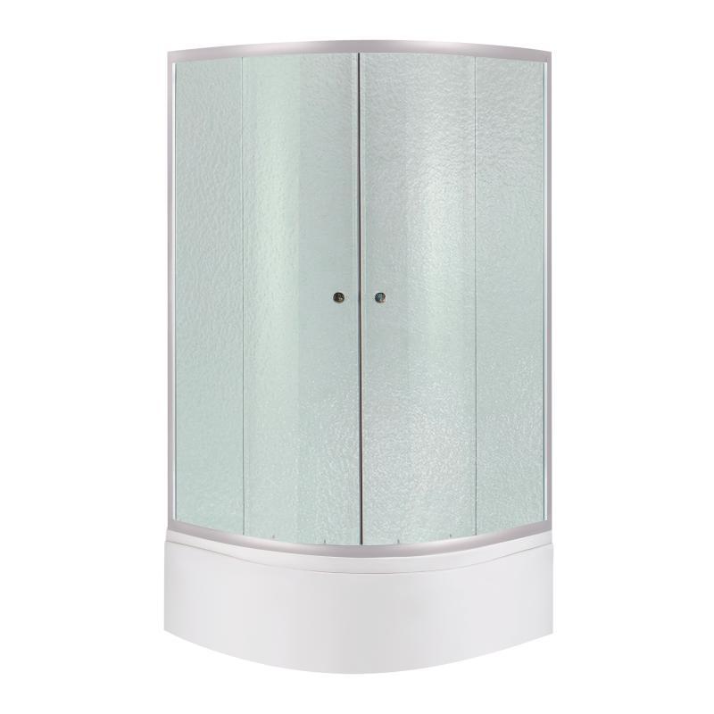 Душова кабіна Latwa SC90x90.SAT.HIGH.FR полукругла, скло Frost 4 мм + Душовий піддон KAPIELKA ST90x90x41, з