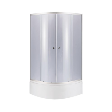 Душова кабіна Latwa SC80x80.SAT.HIGH.GR полукругла, скло тон. 4 мм + Душовий піддон KAPIELKA ST80x80x41, з