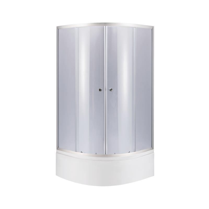 Душова кабіна Latwa SC80x80.SAT.HIGH.GR полукругла, скло тон. 4 мм + Душовий піддон KAPIELKA ST80x80x41, з