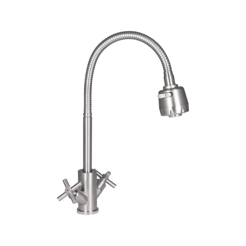 Змішувач для кухні Lidz Wind 013F4 двохвентильний з гнучким виливом LDWIN013F4NKS43391 Nickel Змішувач для кухні Lidz Wind 013F4 двохвентильний з гнучким виливом LDWIN013F4NKS43391 Nickel