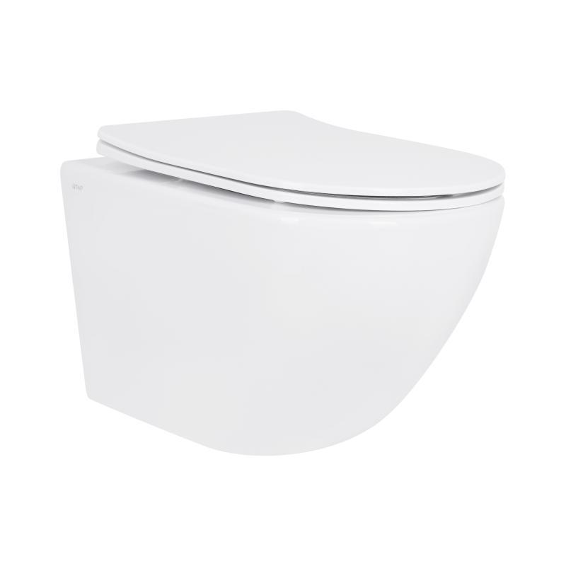 Унітаз підвісний Qtap Jay безободковий Ultra Quiet з сидінням Soft-close QT07335177W