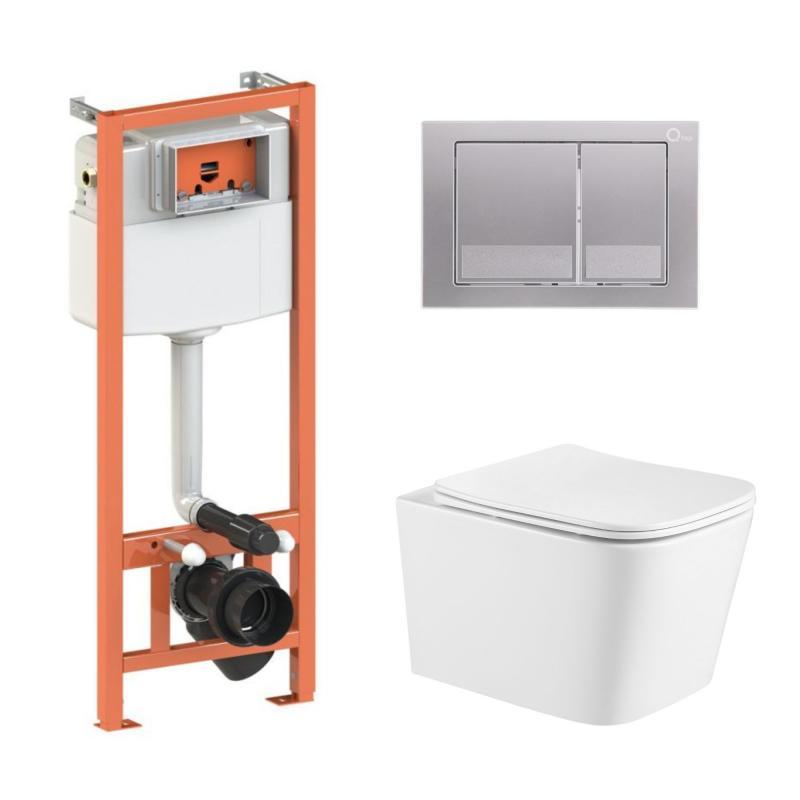 Готове рішення Qtap для ванної кімнати: підвісний унітаз Crow Ultra Quiet + комплект інсталяції Nest 4 в 1