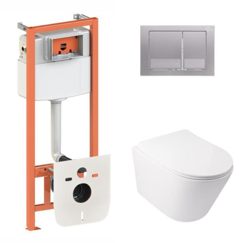 Готове рішення Qtap для ванної кімнати: підвісний унітаз Swan Ultra Quiet + комплект інсталяції Nest 4 в 1