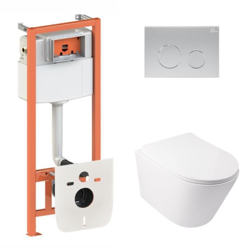Готове рішення Qtap для ванної кімнати: підвісний унітаз Swan Ultra Quiet + комплект інсталяції Nest 4 в 1