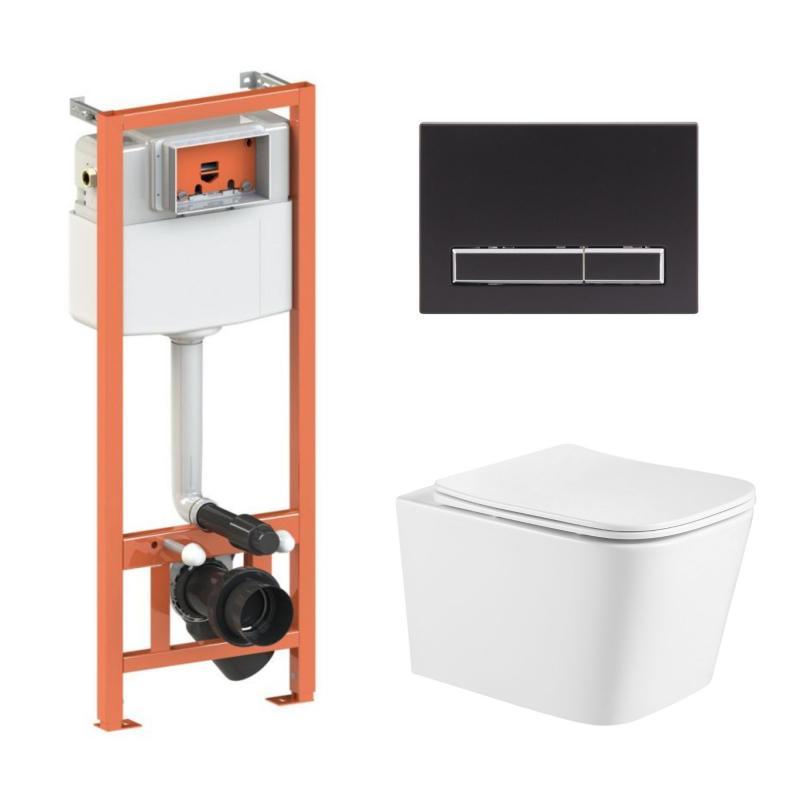 Готове рішення Qtap для ванної кімнати: підвісний унітаз Crow Ultra Quiet + комплект інсталяції Nest 4 в 1