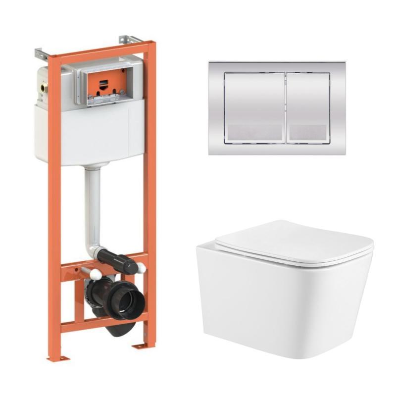 Готове рішення Qtap для ванної кімнати: підвісний унітаз Crow Ultra Quiet + комплект інсталяції Nest 4 в 1