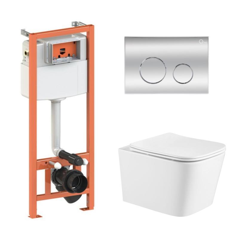 Готове рішення Qtap для ванної кімнати: підвісний унітаз Crow Ultra Quiet + комплект інсталяції Nest 4 в 1