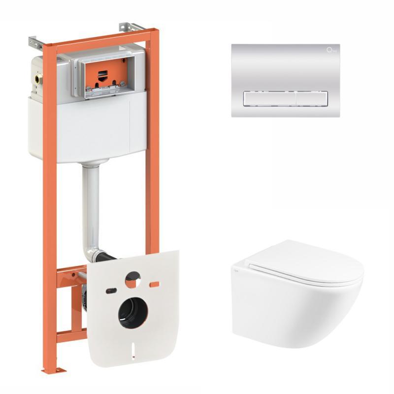 Готове рішення Qtap для ванної кімнати: підвісний унітаз Robin Ultra Quiet + комплект інсталяції Nest 4 в 1