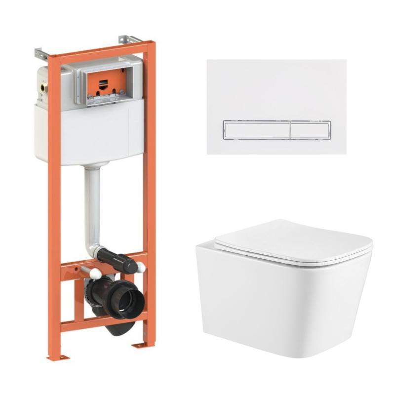 Готове рішення Qtap для ванної кімнати: підвісний унітаз Crow Ultra Quiet + комплект інсталяції Nest 4 в 1