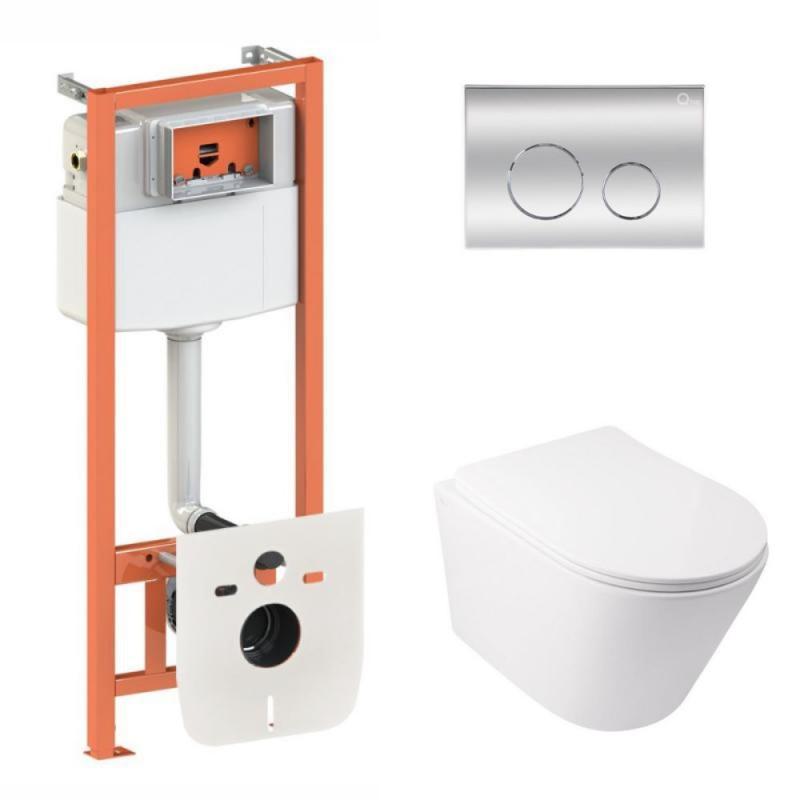 Готове рішення Qtap для ванної кімнати: підвісний унітаз Swan Ultra Quiet + комплект інсталяції Nest 4 в 1