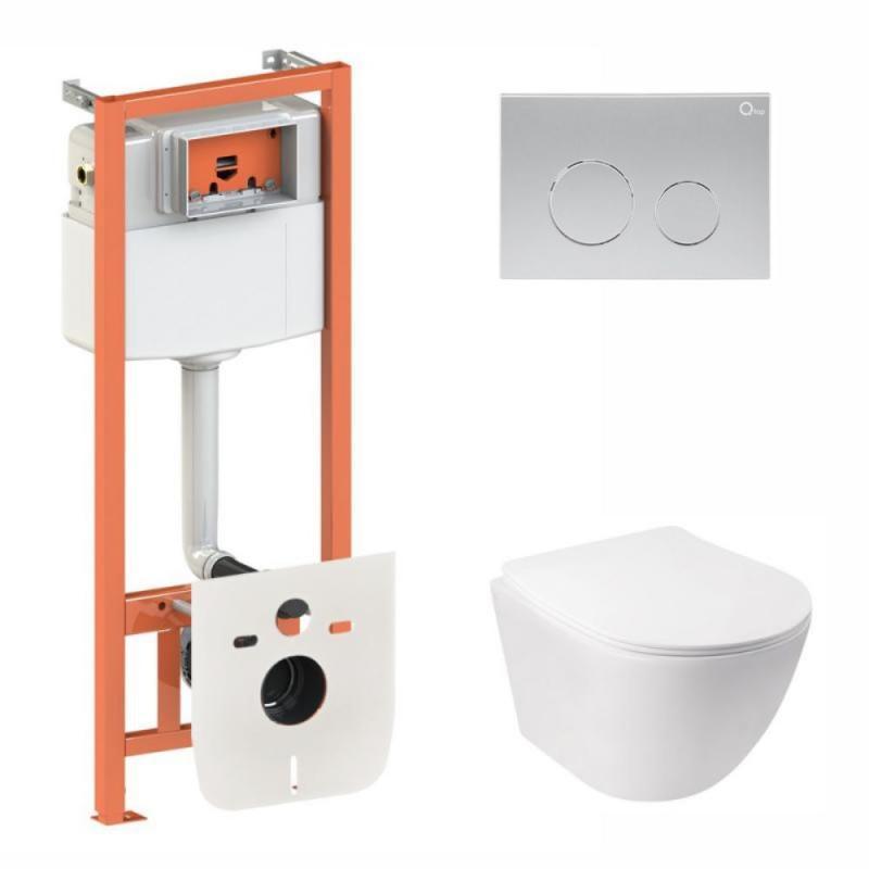 Готове рішення Qtap для ванної кімнати: підвісний унітаз Jay Ultra Quiet + комплект інсталяції Nest 4 в 1
