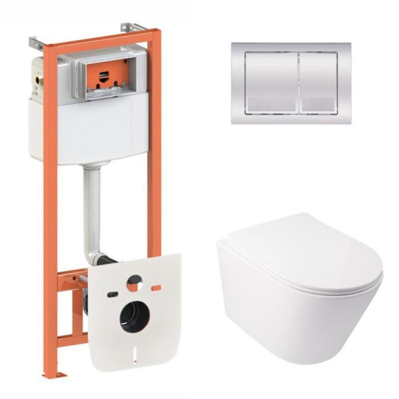 Готове рішення Qtap для ванної кімнати: підвісний унітаз Swan Ultra Quiet + комплект інсталяції Nest 4 в 1