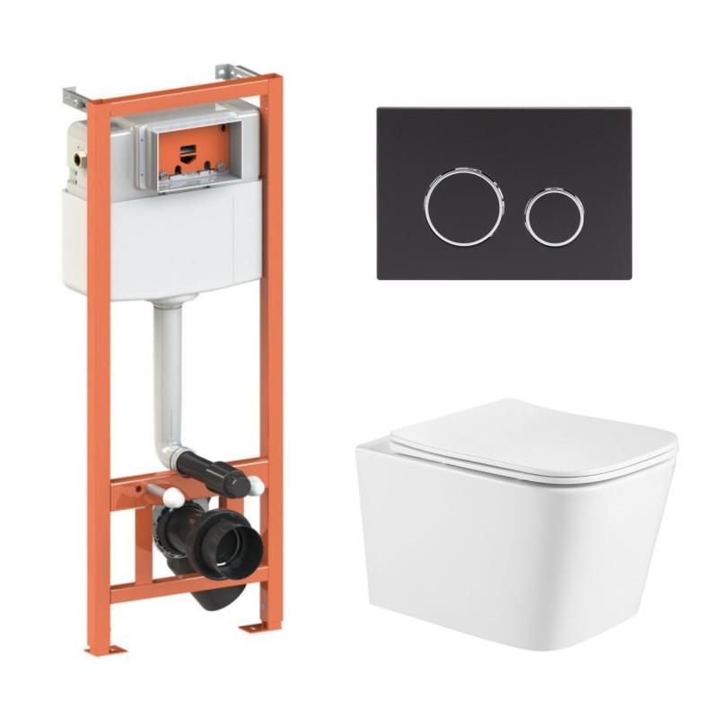 Готове рішення Qtap для ванної кімнати: підвісний унітаз Crow Ultra Quiet + комплект інсталяції Nest 4 в 1