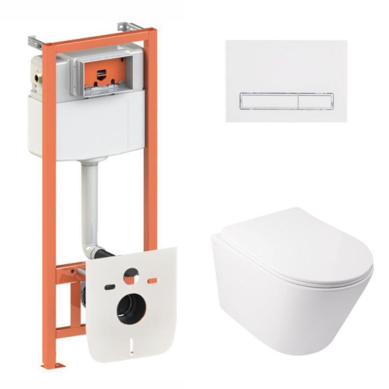 Готове рішення Qtap для ванної кімнати: підвісний унітаз Swan Ultra Quiet + комплект інсталяції Nest 4 в 1