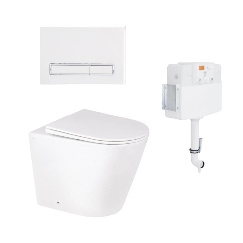 Готове рішення Qtap для ванної кімнати: підлоговий унітаз Swan Rimless + комплект інсталяції Nest 2 в 1 Готове рішення Qtap для ванної кімнати: підлоговий унітаз Swan Rimless + комплект інсталяції Nest 2 в 1