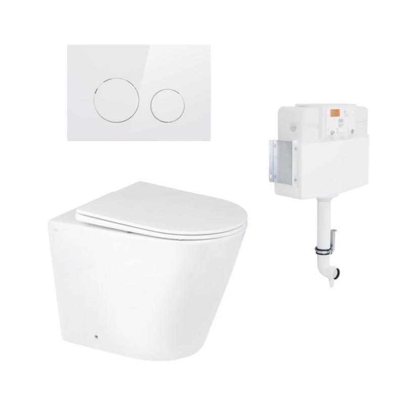 Готове рішення Qtap для ванної кімнати: підлоговий унітаз Swan Rimless + комплект інсталяції Nest 2 в 1 Готове рішення Qtap для ванної кімнати: підлоговий унітаз Swan Rimless + комплект інсталяції Nest 2 в 1
