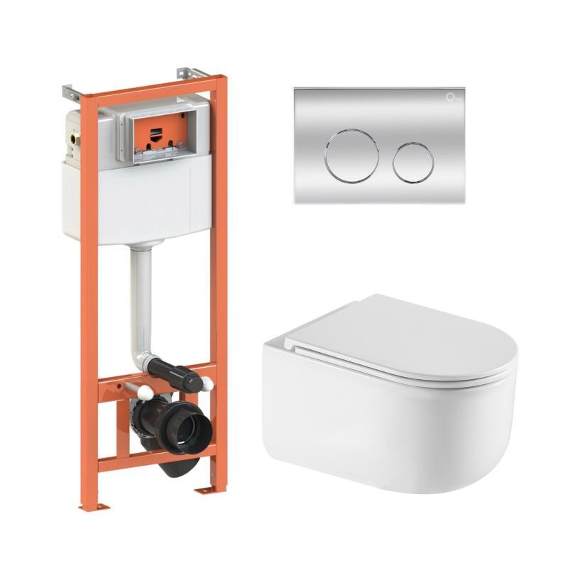 Готове рішення Qtap для ванної кімнати: підвісний унітаз Taurus Ultra Quiet + комплект інсталяції Nest 4 в 1 Готове рішення Qtap для ванної кімнати: підвісний унітаз Taurus Ultra Quiet + комплект інсталяції Nest 4 в 1