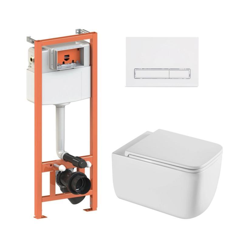 Готове рішення Qtap для ванної кімнати: підвісний унітаз Gemini Ultra Quiet + комплект інсталяції Nest 4 в 1 Готове рішення Qtap для ванної кімнати: підвісний унітаз Gemini Ultra Quiet + комплект інсталяції Nest 4 в 1