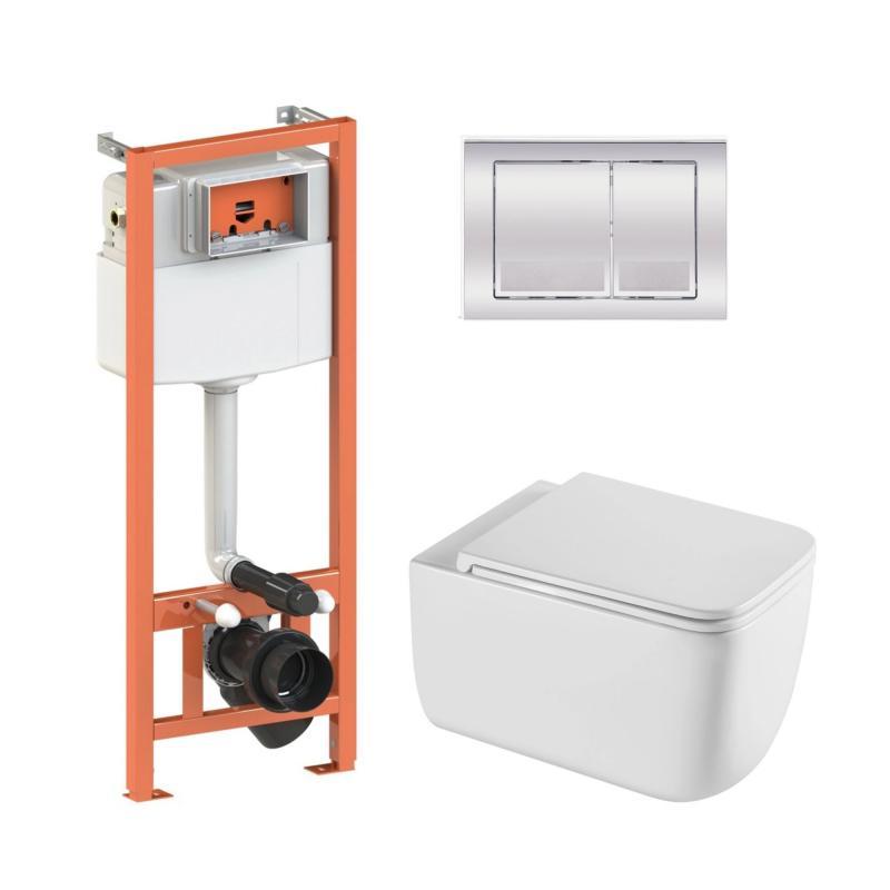 Готове рішення Qtap для ванної кімнати: підвісний унітаз Gemini Ultra Quiet + комплект інсталяції Nest 4 в 1 Готове рішення Qtap для ванної кімнати: підвісний унітаз Gemini Ultra Quiet + комплект інсталяції Nest 4 в 1