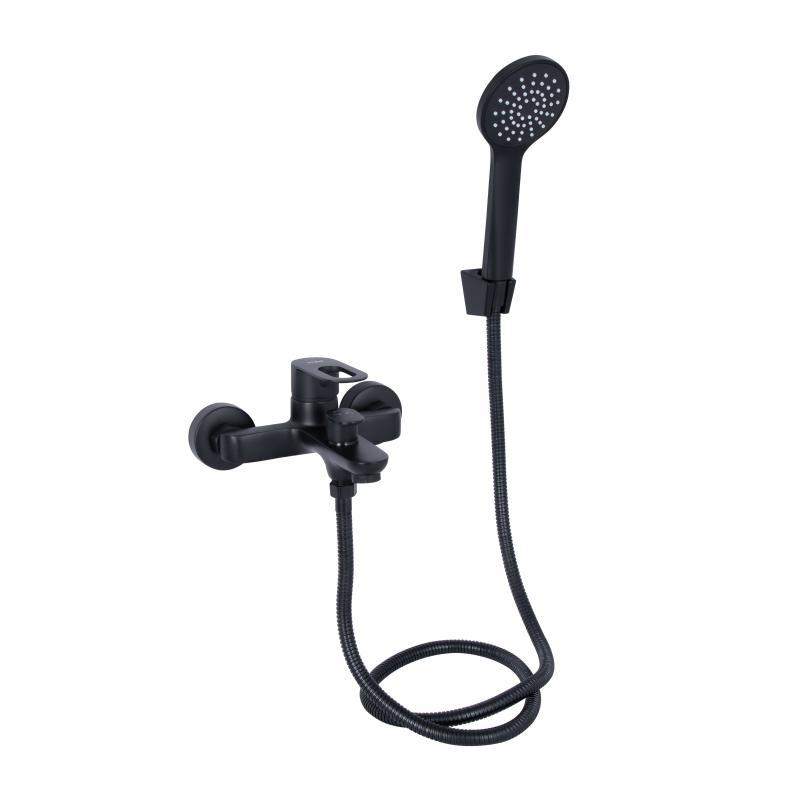 Змішувач для ванни Lidz Latwa 006 (з душовим гарнітуром) (k35) LDLAT006BLA45419 Black Змішувач для ванни Lidz Latwa 006 (з душовим гарнітуром) (k35) LDLAT006BLA45419 Black