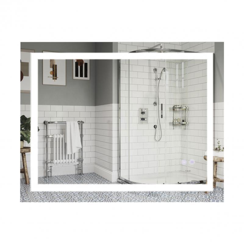 Дзеркало Qtap Mideya 900х700 з LED-підсвічуванням Touch, з антизапотіванням, з димером, рег. яскравості