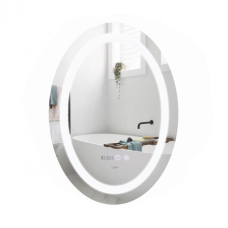 Дзеркало Qtap Mideya 500х700 з LED-підсвічуванням Touch, з антизапотіванням, з годинником, димером, рег.