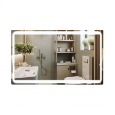 Дзеркало Qtap Mideya 1000х600 з LED-підсвічуванням Touch, з антизапотіванням, з годинником, димером, рег.