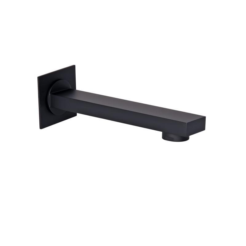 Вилив для систем прихованого монтажу Qtap Vytok 180 мм прямо полотняний QTVYT246BLM45933 Black Matt