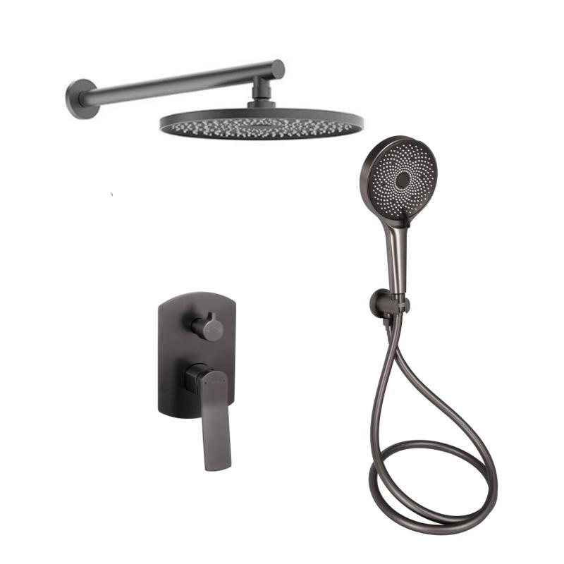 Душова система універсальна Qtap Slavonice прихованого монтажу на два споживача QTSLA113GMB45899 Gunmetal