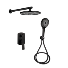 Душова система універсальна Qtap Slavonice прихованого монтажу на два споживача QTSLA113BLM45900 Black Matt