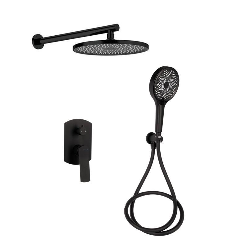 Душова система універсальна Qtap Slavonice прихованого монтажу на два споживача QTSLA113BLM45900 Black Matt Душова система універсальна Qtap Slavonice прихованого монтажу на два споживача QTSLA113BLM45900 Black Matt