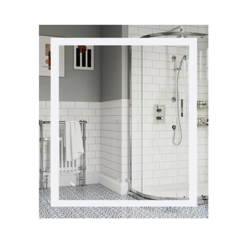 Дзеркало Lidz Kubis 700х800 з LED-підсвічуванням Touch, з антизапотіванням, з димером, рег. яскравості Reverse