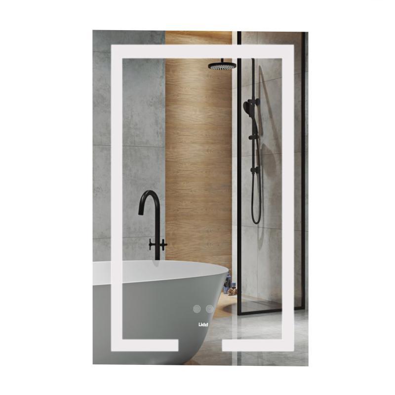 Дзеркало Lidz Kubis 800х500 з LED-підсвічуванням Touch, з антизапотіванням, з димером, рег. яскравості Дзеркало Lidz Kubis 800х500 з LED-підсвічуванням Touch, з антизапотіванням, з димером, рег. яскравості