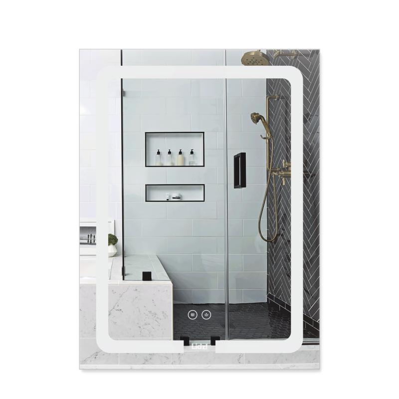 Дзеркало Lidz Kubis 600х800 з LED-підсвічуванням Touch, з антизапотіванням, з димером, рег. яскравості