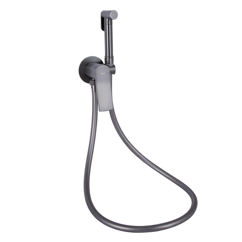 Набор для гігієнічного душу Qtap Slavonice округлий QTSLA262GMB45916 Gunmetal Black PVD Набор для гігієнічного душу Qtap Slavonice округлий QTSLA262GMB45916 Gunmetal Black PVD