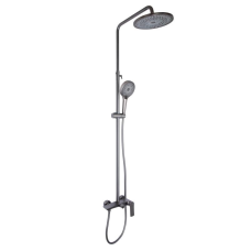 Душова система для душу Qtap Slavonice на два споживачки QTSLA110GMB45913 Gunmetal Black PVD