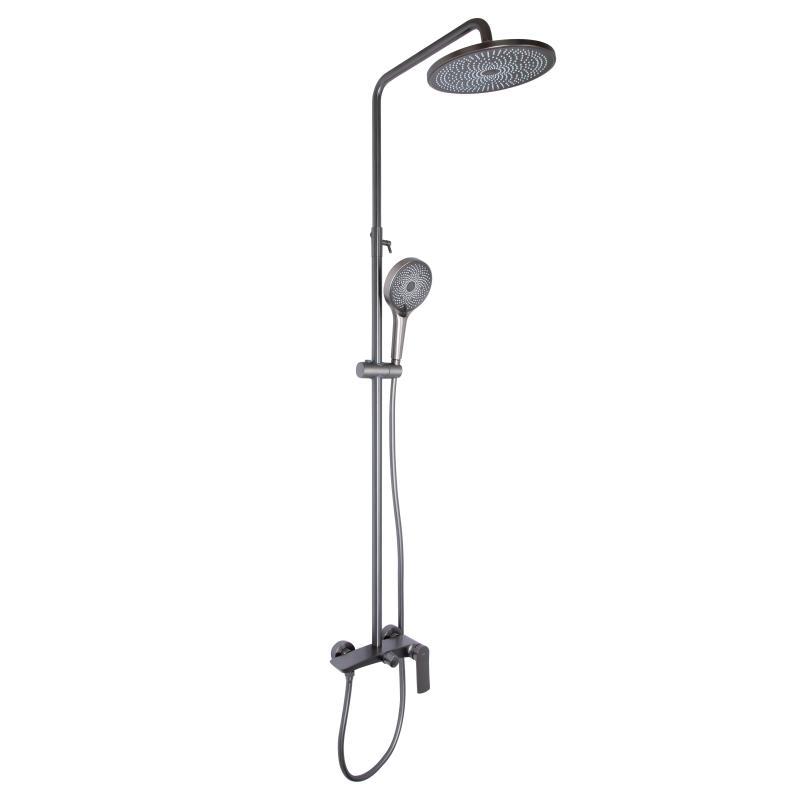 Душова система для душу Qtap Slavonice на два споживачки QTSLA110GMB45913 Gunmetal Black PVD