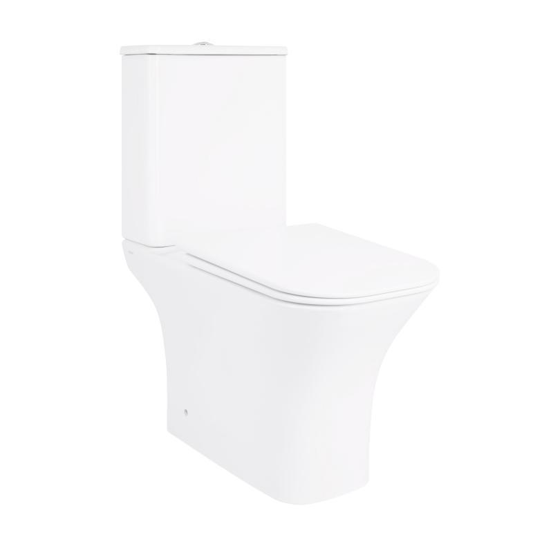 Унітаз-компакт Qtap Presto Quadro безободковий з сидінням Soft-close QT24221215AW Унітаз-компакт Qtap Presto Quadro безободковий з сидінням Soft-close QT24221215AW